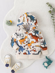 Baby Boys Dinosaur Hooded Jacket Spring Autumn Winter