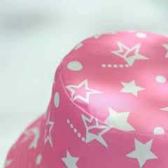 Pentagram Print Reversible Bucket Hat Solid Cartoon Basin Hat Lightweight Sunscr
