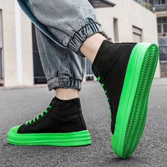 Unisex High Top Canvas Shoes Comfy Non Slip Skate Sneakers