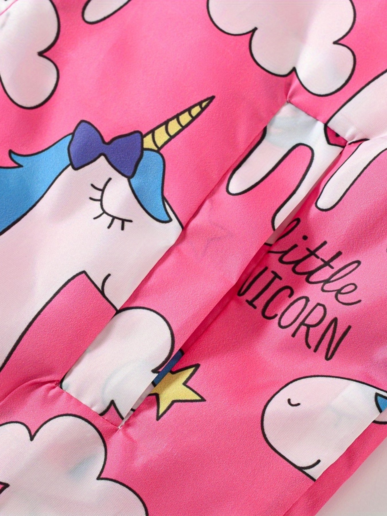 Girls Unicorn Print Hooded Jackets Zip Up Pockets Raincoats