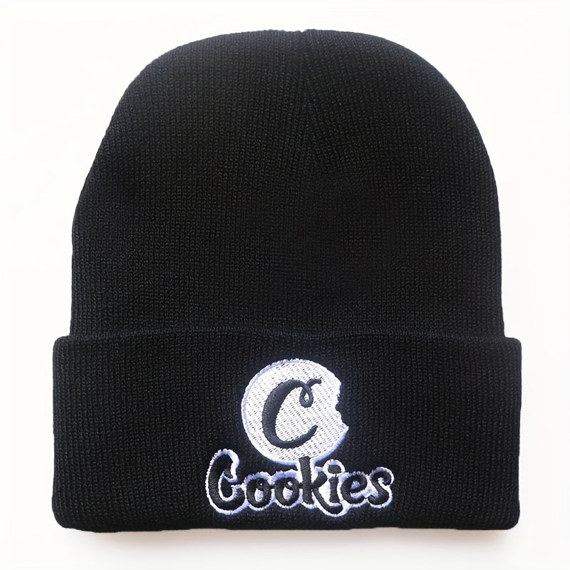 Letter Embroidery Knitted Hat Pullover Warm Coldproof Hat
