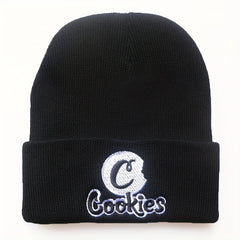 Letter Embroidery Knitted Hat Pullover Warm Coldproof Hat