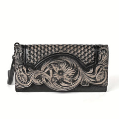 Leather Long Wallet Women's Multi-functional Embossed