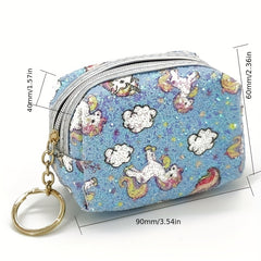 Glitter Unicorn Wallet Mini Lipstick Makeup Pouch