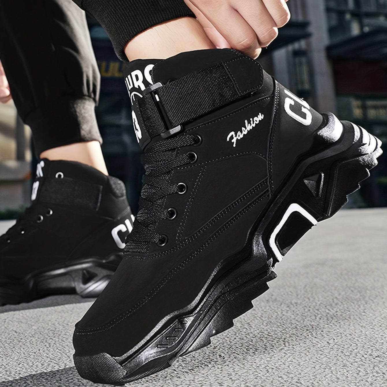 Men's Lace up Sneakers Ankle Boots Athletic Shoes