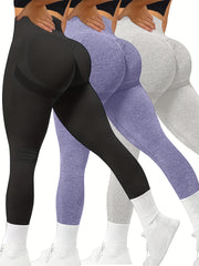 3 Pack Seamless Soft Sports Leggings High Waisted Yoga Pants Women's Activewear
