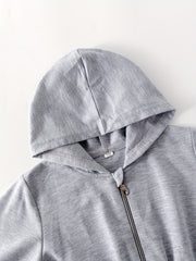 Girls Hoodie Jumpsuit with Elastic Waist - Kids Casual Summer Outfit