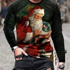 Christmas Santa Claus 3D Print Men's Long Sleeve T shirt