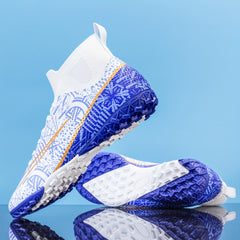 Boys' High Top Turf Football Boots Lace Up TF Soccer Cleats