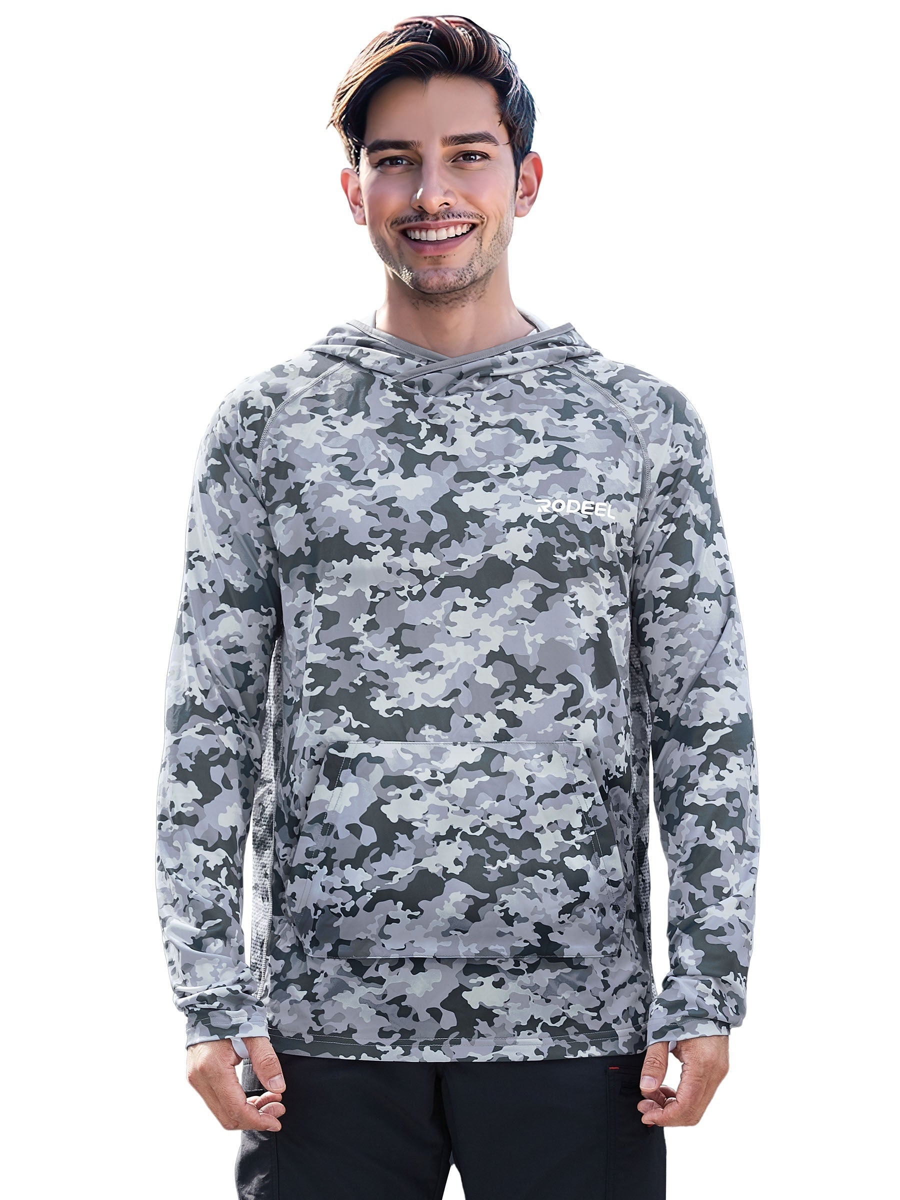 Men's Camo UPF 50 Sun Protection Hoodie Long Sleeve