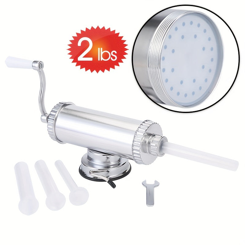2LBS Sausage Stuffer Machine with Silicone Piston and 4 Filling Nozzles