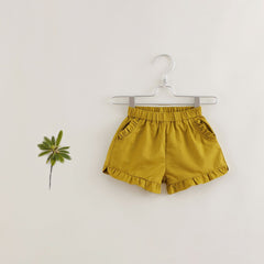 MARC&JANIE Girls Linen Shorts with Frill Details and Pockets