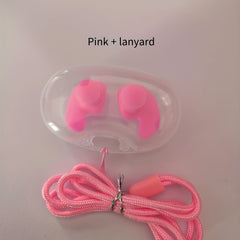 Anti-mute Earplugs w/ Lanyard for Learning Swimming
