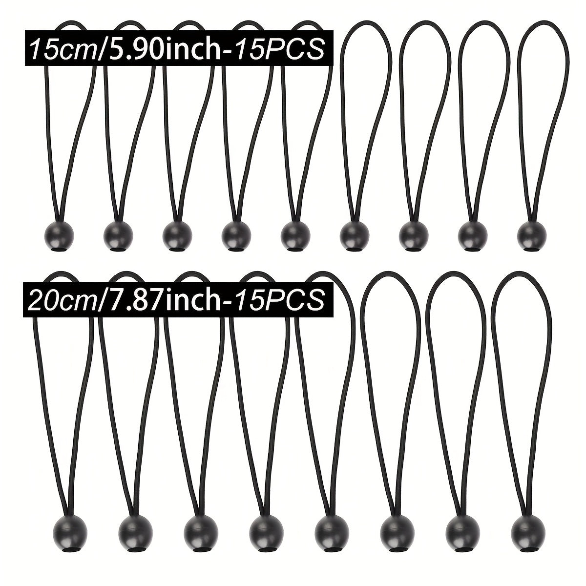 30pcs Ball Bungee Tarpaulin Tensioner for Tents with Ball Cord