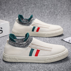 Men's Knitted Breathable Casual Shoes Slip On Sneakers For Traveling Jogging