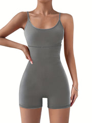 Yoga Rompers Round Neck Sleeveless Jumpsuit Activewear