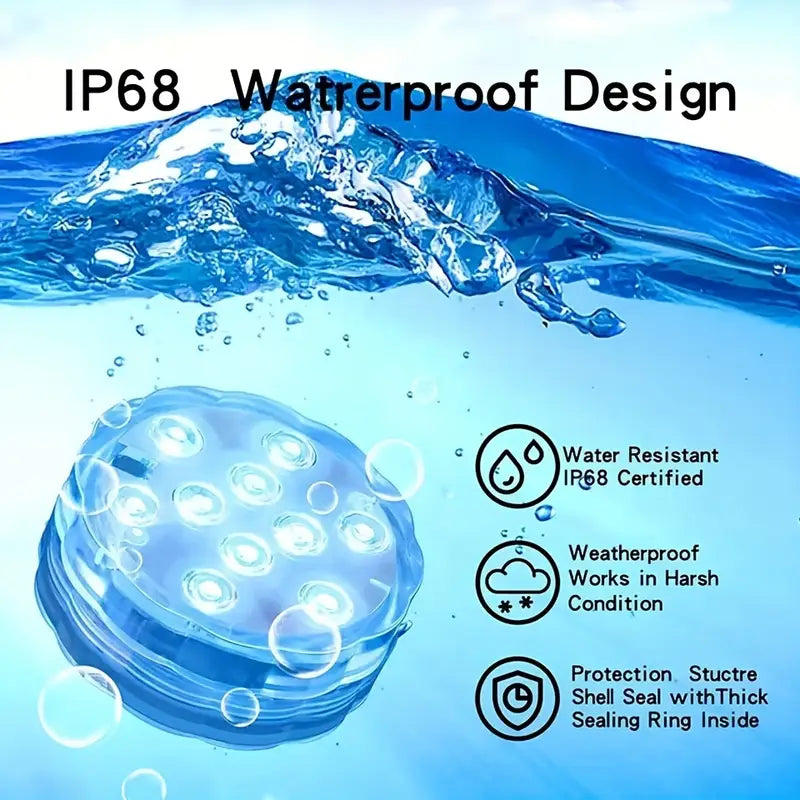 4pcs IP68 Waterproof Diving Light Christmas Decoration LED Pool Light