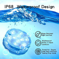 4pcs IP68 Waterproof Diving Light Christmas Decoration LED Pool Light
