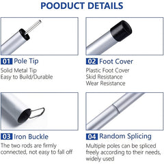 Adjustable Steel Poles Rods for Camping Tarps Shelter