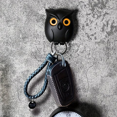 3pcs Owl Wall Hook Blinking Eyes Adhesive Key Hanger