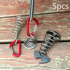 5pcs Stainless Steel Tent Fishbone Ground Nails with Bottle Opener Screwdriver