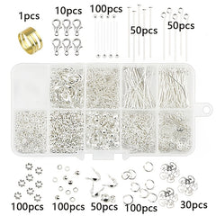 DIY Earring Accessories Kit Golden & Silver Jewelry Beads Pliers Set 5g