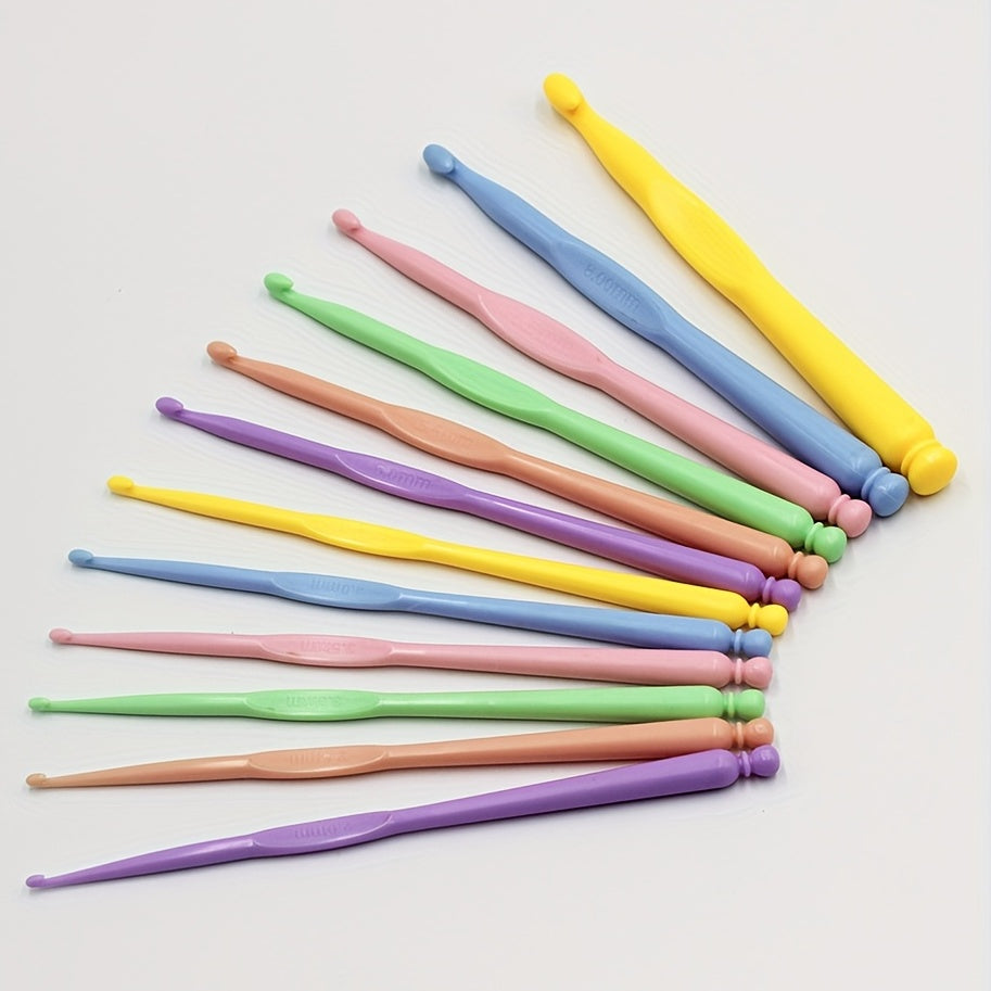 12pcs Colorful Ergonomic Crochet Hooks Set 2.0-10.0 Mm DIY Yarn Craft
