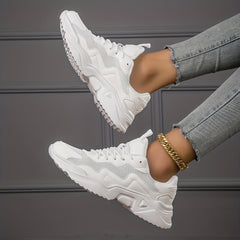 Women's Mesh Platform Sneakers Lightweight Lace Up Outdoor Shoes