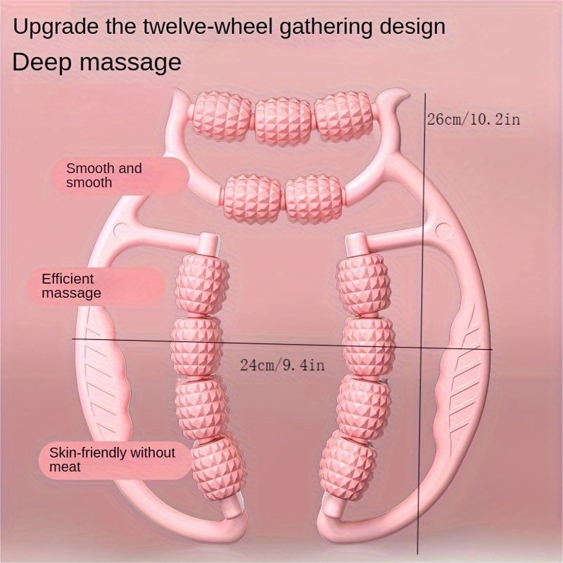 21 Wheels 360 Yoga Massage Roller Leg Clip for Muscle Relaxation