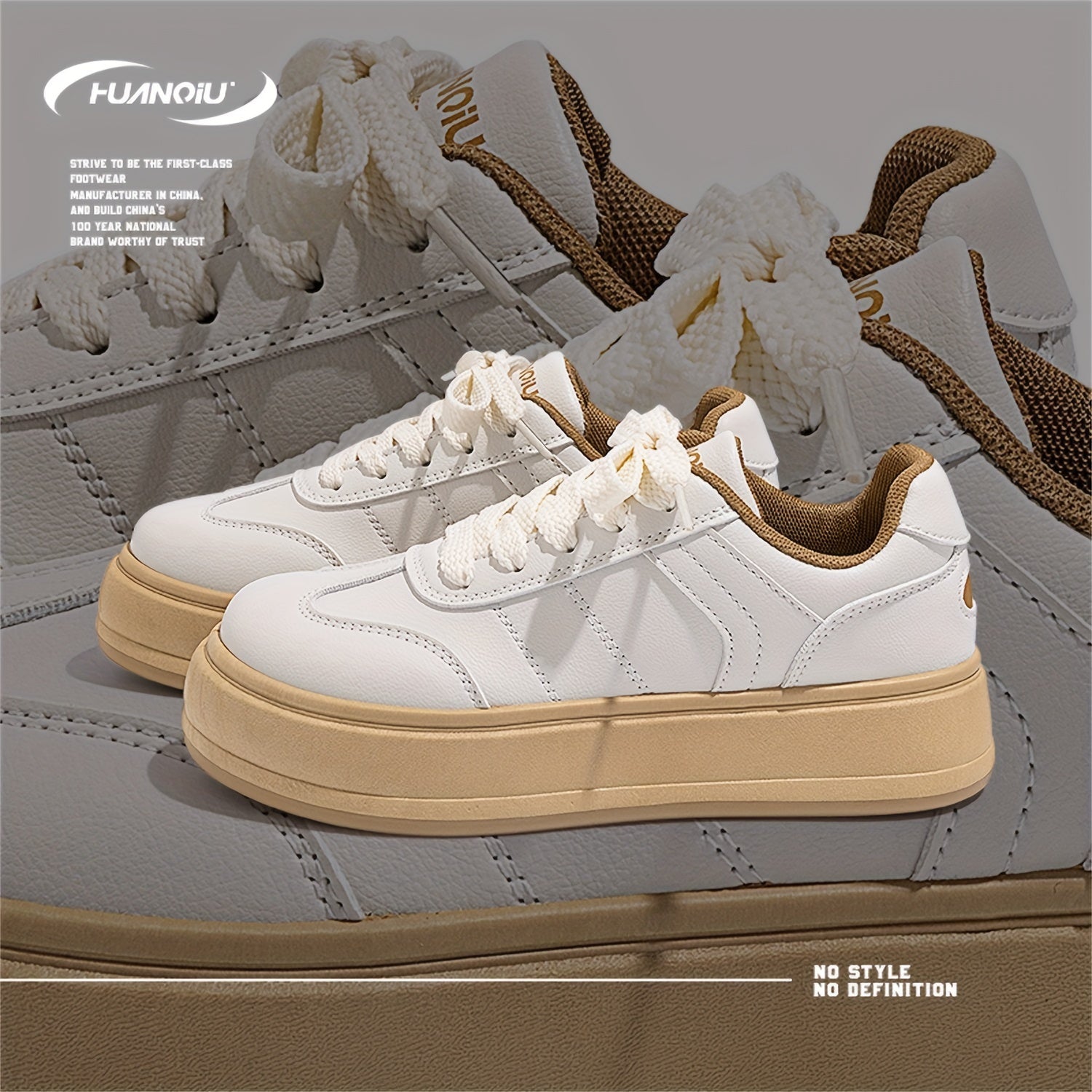 HUANQIU Women's Lace-up Outdoor Sports Sneakers