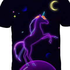 Adorable Pony Graphic T Shirt for Girls 3D Digital Print Short Sleeve Tee