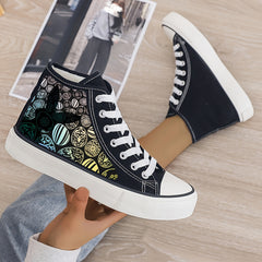 Easter Egg Pattern High Top Skate Shoes with Warm Lining