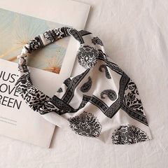 Paisley Print Headband Triangle Head Scarf Elastic Fabric Turban Women