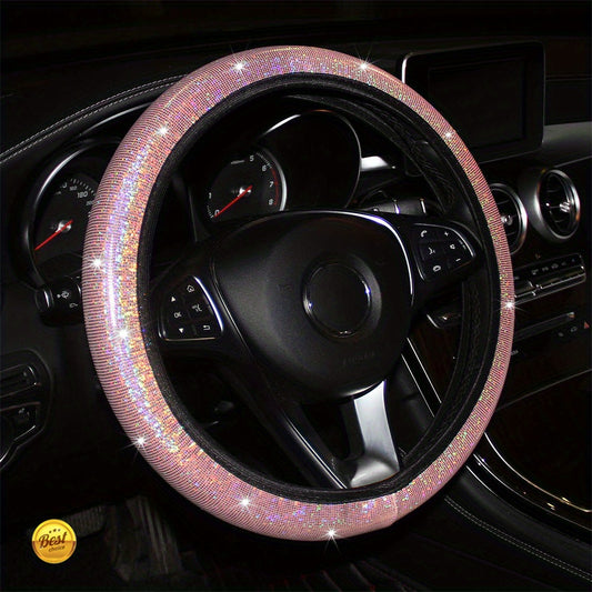 Colorful Glitter PU Leather Steering Wheel Cover Soft Car Supplies