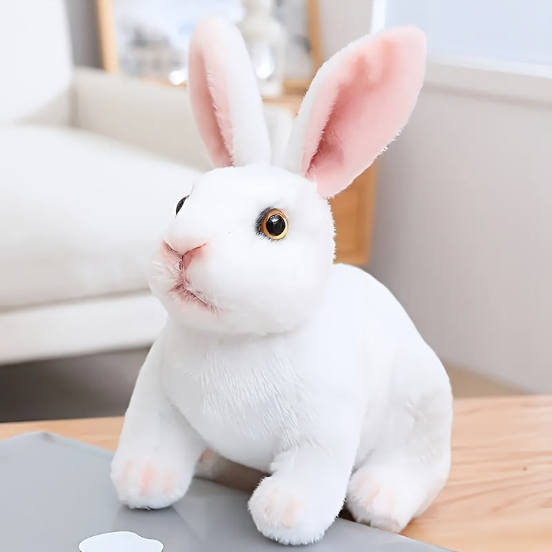 Realistic Rabbit Plush Toy Home Decor Easter Christmas Halloween Gift Gray Brown