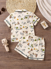 Boys Button Down Tops & Shorts Set