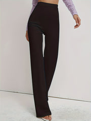 Women's Plus High Waist Straight Leg Trousers
