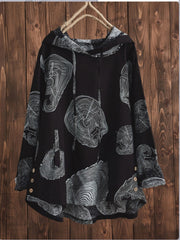 Casual Vintage Long Sleeve Hoodies