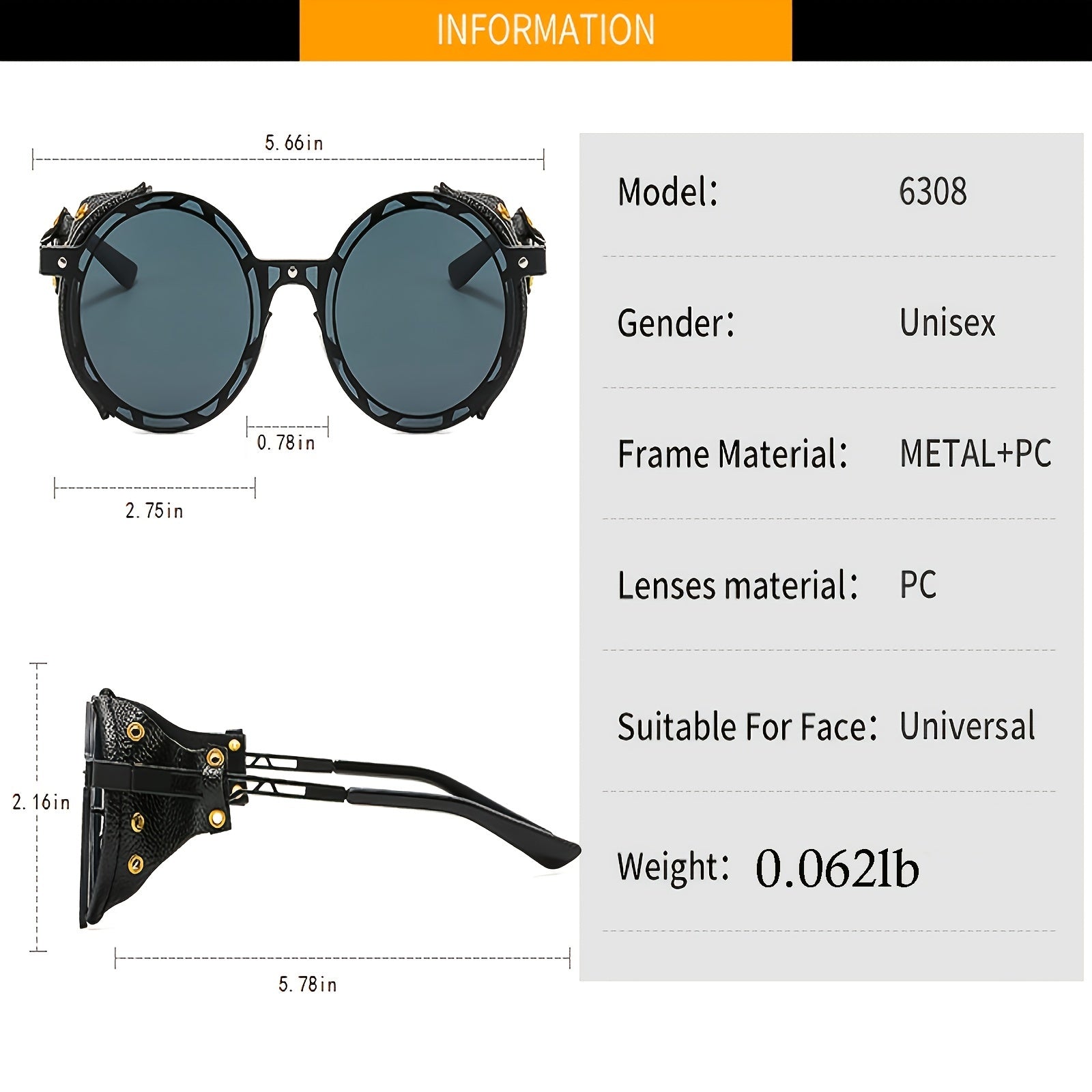 Vintage Oval Glasses Steampunk Lens Sun Glasses Women Unisex Eyeglasses