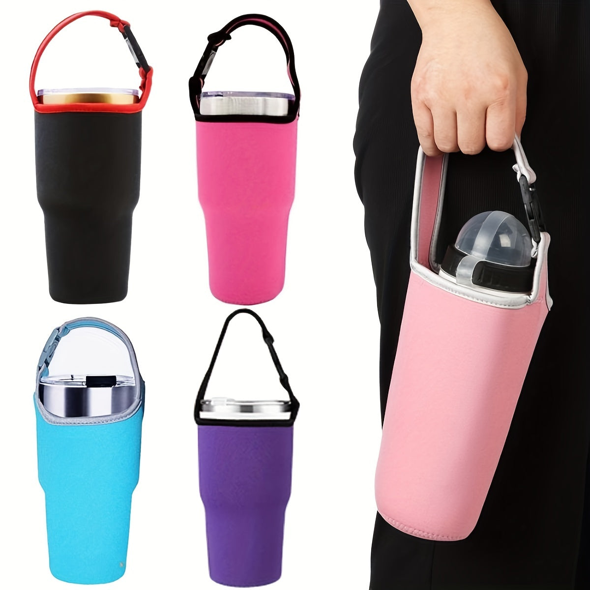 30oz Portable Water Bottle with Holders for Outdoor Travel Stay Hydrated