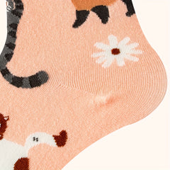 Cartoon Cat Print Socks Women's Stockings & Hosiery