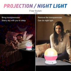 Kids Star Night Light Moon and Star Projector