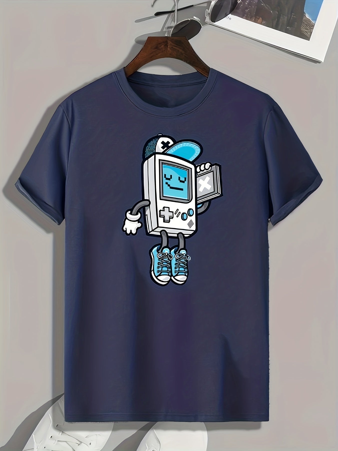 Game Console Print Men's Sports T-shirt Graphic Tee for Fitness Activities