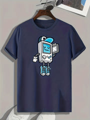 Game Console Print Men's Sports T-shirt Graphic Tee for Fitness Activities