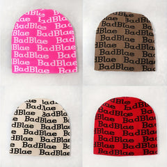 Winter Letter Printed Warm Hat Windproof Ear Protection Knitted Beanie