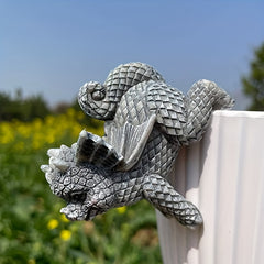 4pcs Little Dinosaurs Set Hanging Flower Pots Resin Crafts Pendant Cup Garden