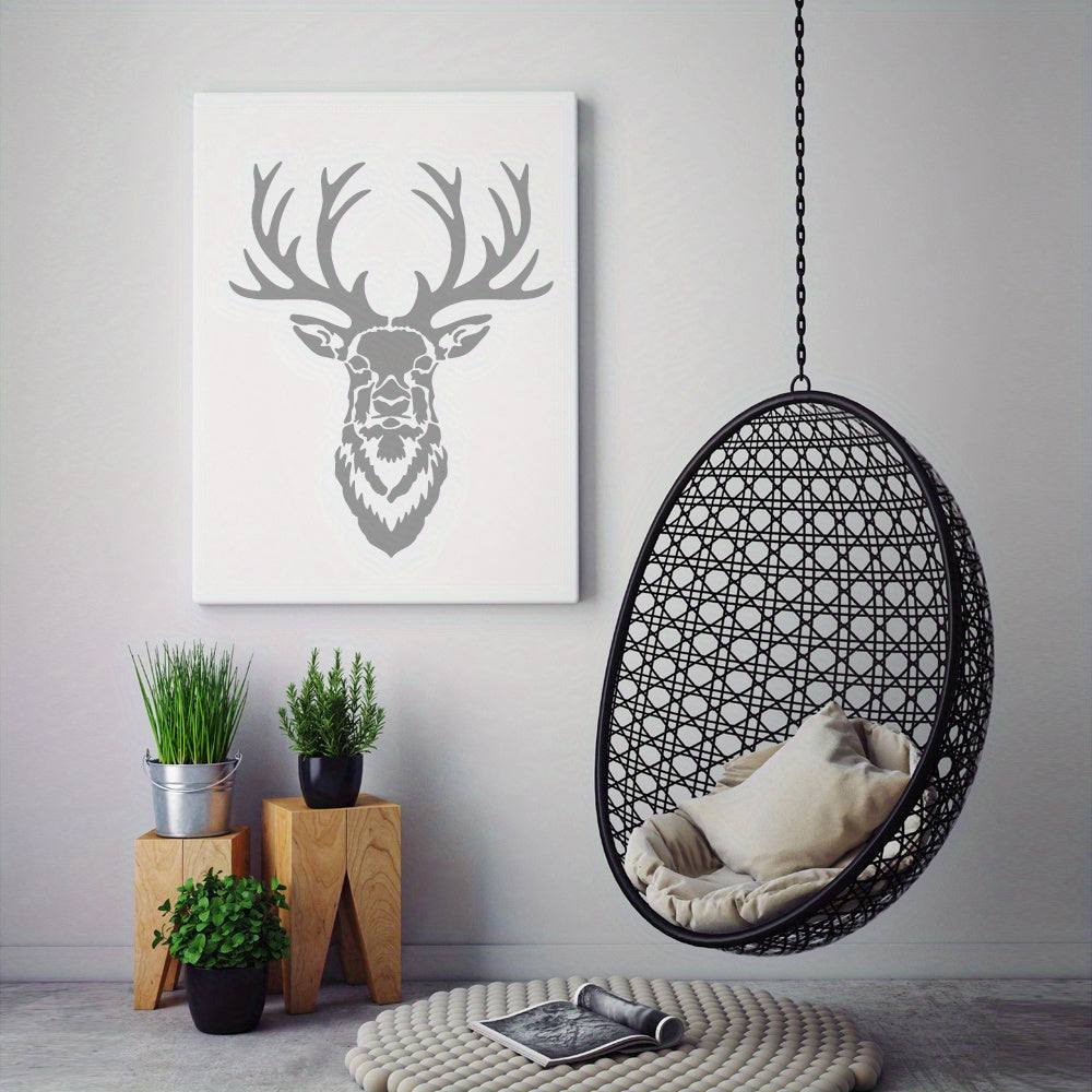 Forest Deer Stencil 11.8 Inches - Reusable Decorative Drawing Template