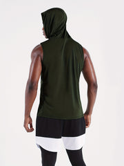 Men's Summer Vest Outdoor Running Hooded Sportswear