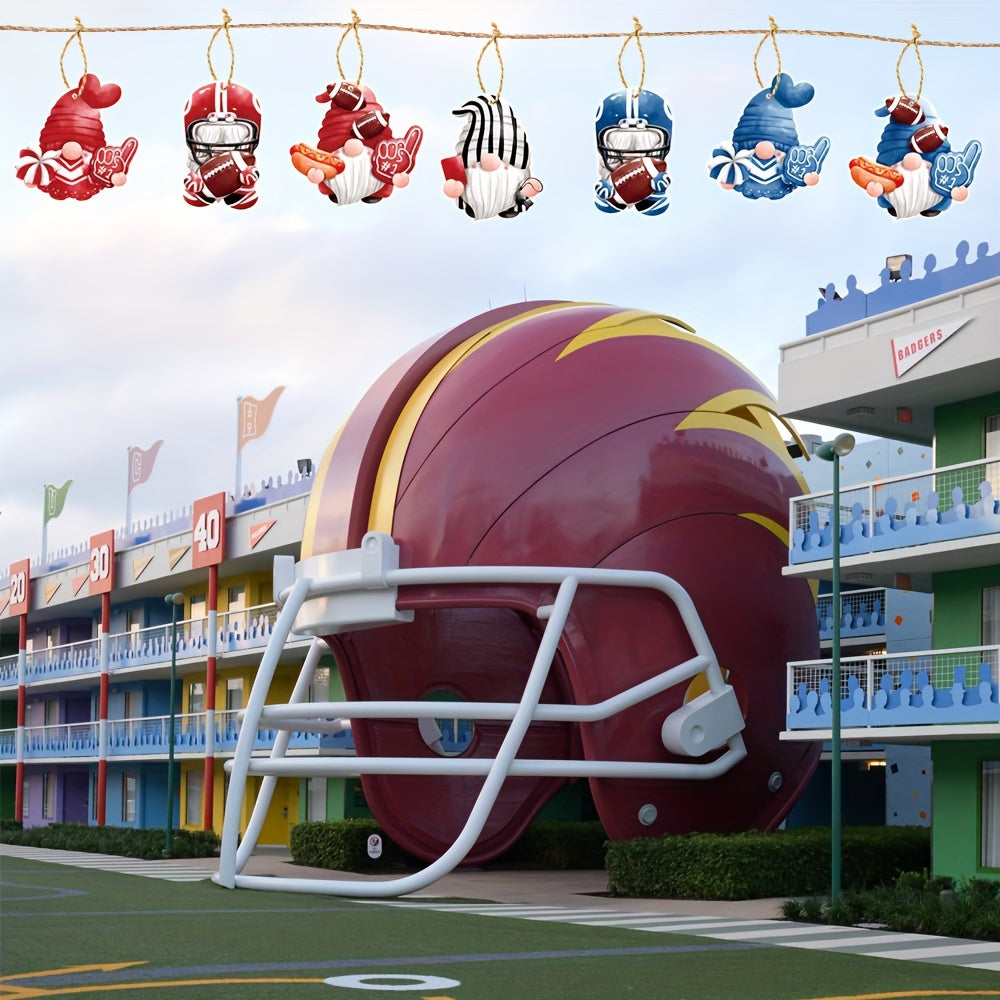 7pcs Gnome Football Ornaments School Football Team Gift Decor