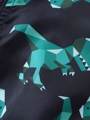 Toddler Boys Dinosaur Print Hooded Windbreaker Jacket
